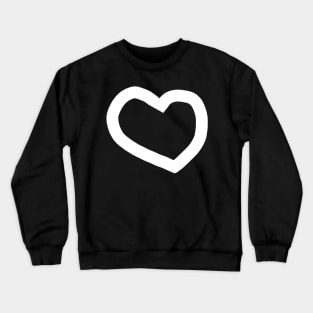 Minimal White Line Chunky Heart Valentines Day Crewneck Sweatshirt